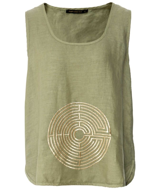 Greek Archaic Kori Circle Linen Vest