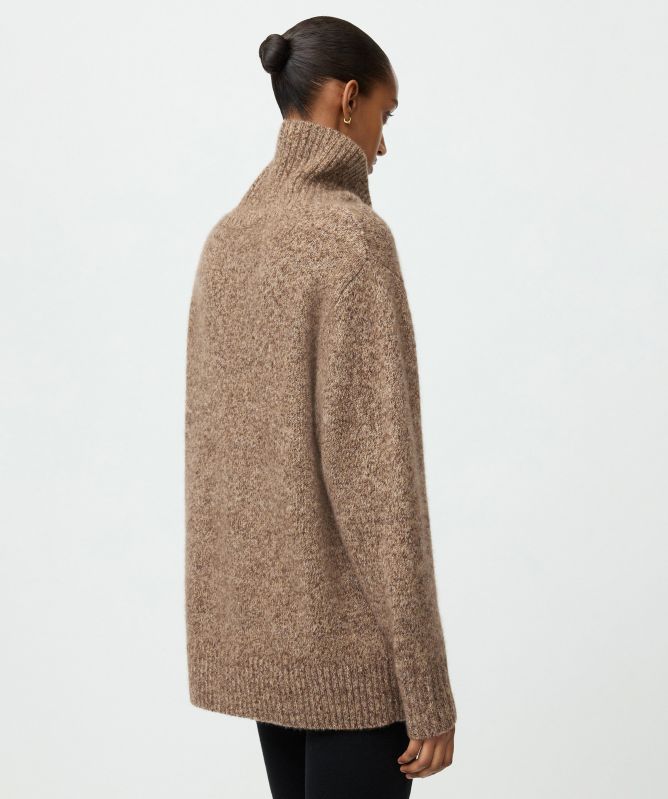 Soft Goat Marled Relaxed Fit Turtleneck Jumper