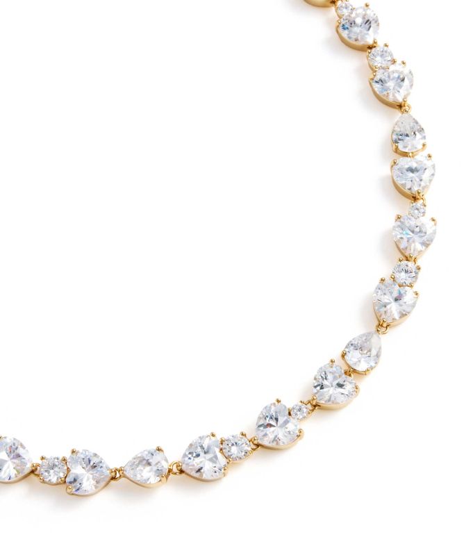 Self-Portrait Gold Heart Crystal Necklace