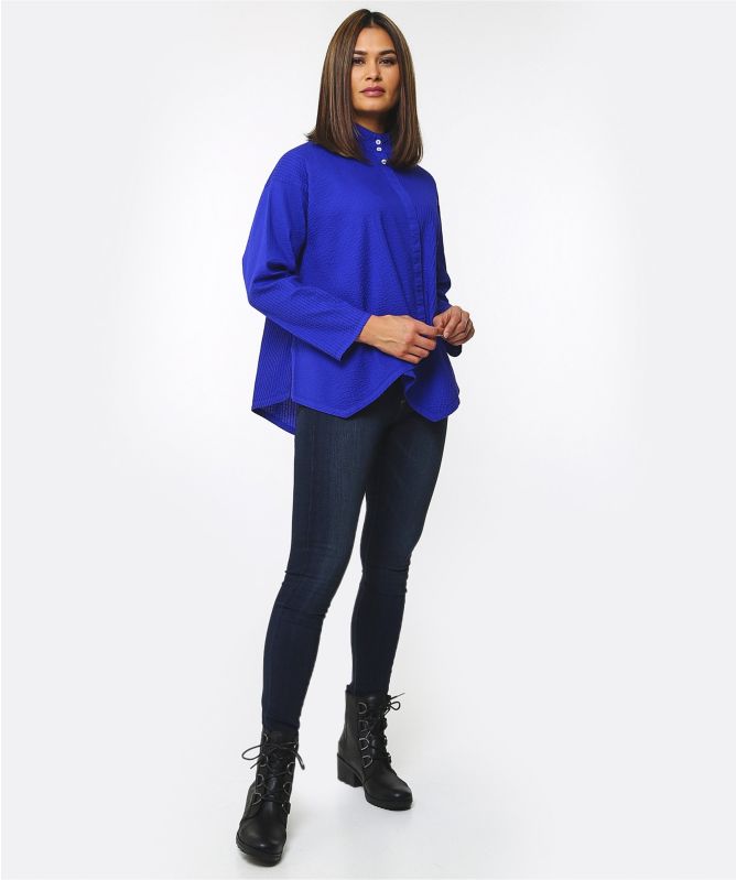 Yaccomaricard Asymmetric Pintuck Shirt