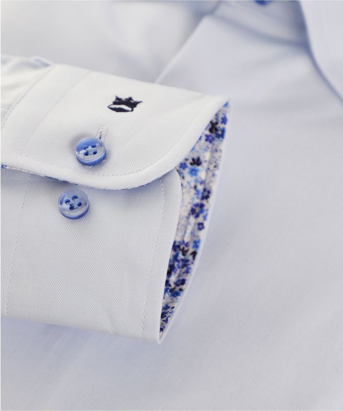 Thomas Maine Tailored Fit Micro Floral Trim Bergamo Shirt