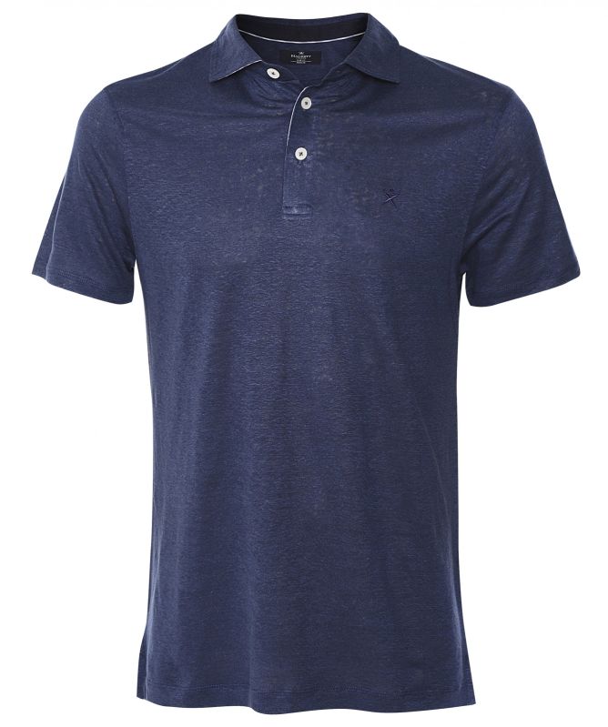Hackett Slim Fit Striped Linen Trim Polo Shirt