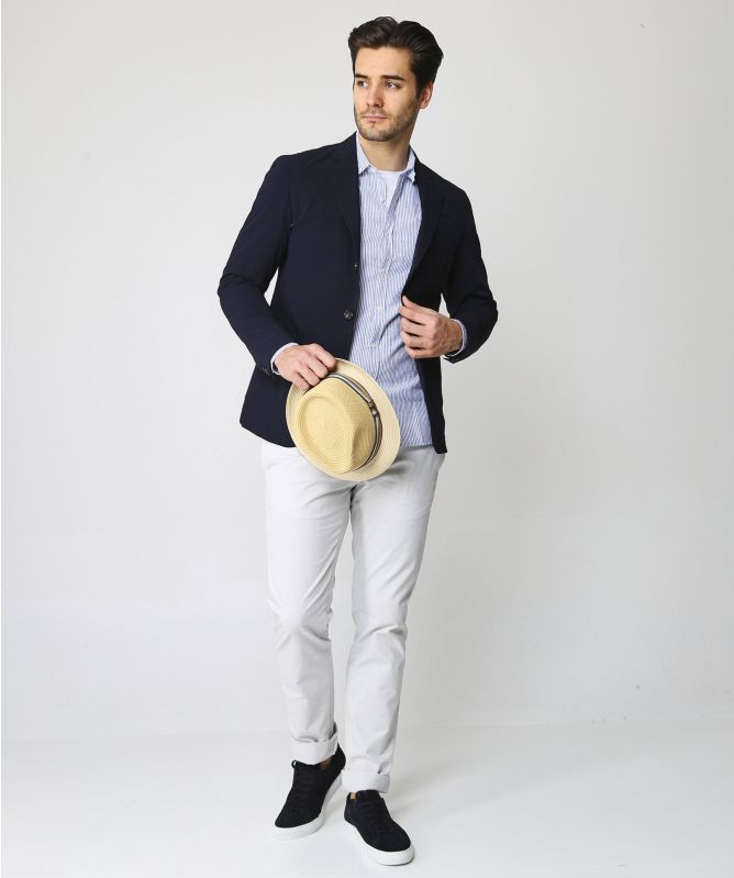 Slub Cotton Striped Clerkenwell Tab Shirt