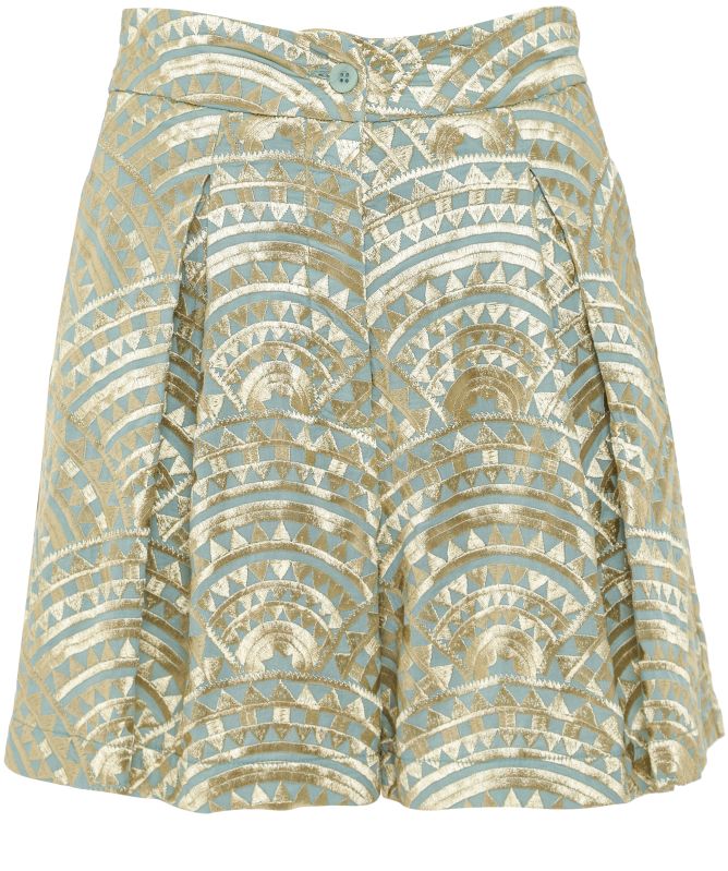Greek Archaic Kori Triangle Embroidered Shorts