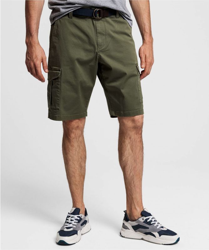 Relaxed Fit Twill Utility Shorts