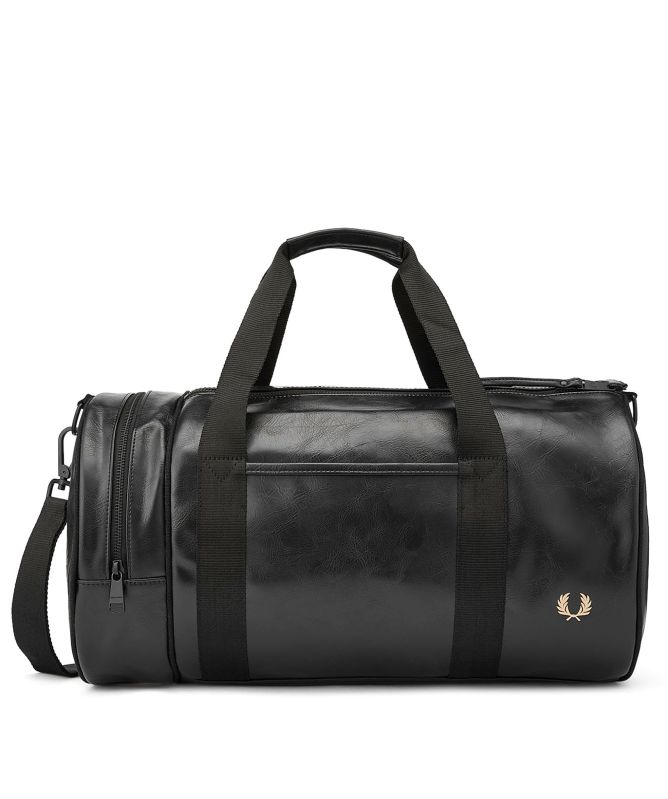 Fred Perry Black Tonal Barrel Bag | Jules B