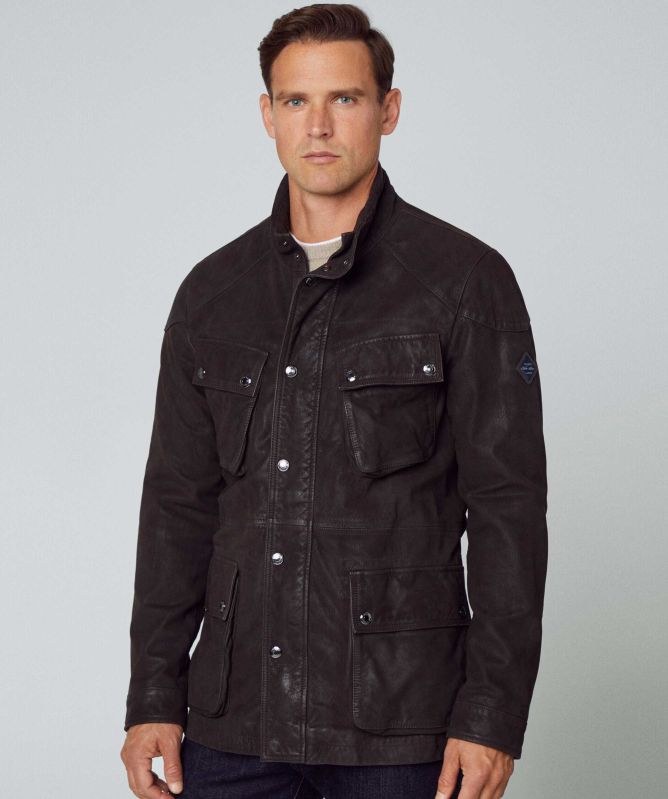 Leather Jacket Hackett Velospeed Jacket Sale Hackett London Men's