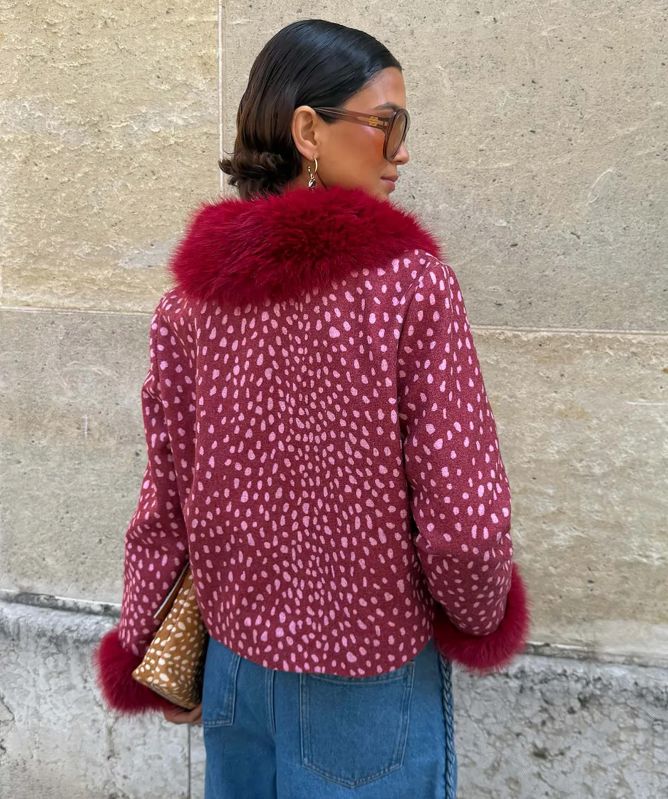 Never Fully Dressed Deer Fur-Trim Jacket