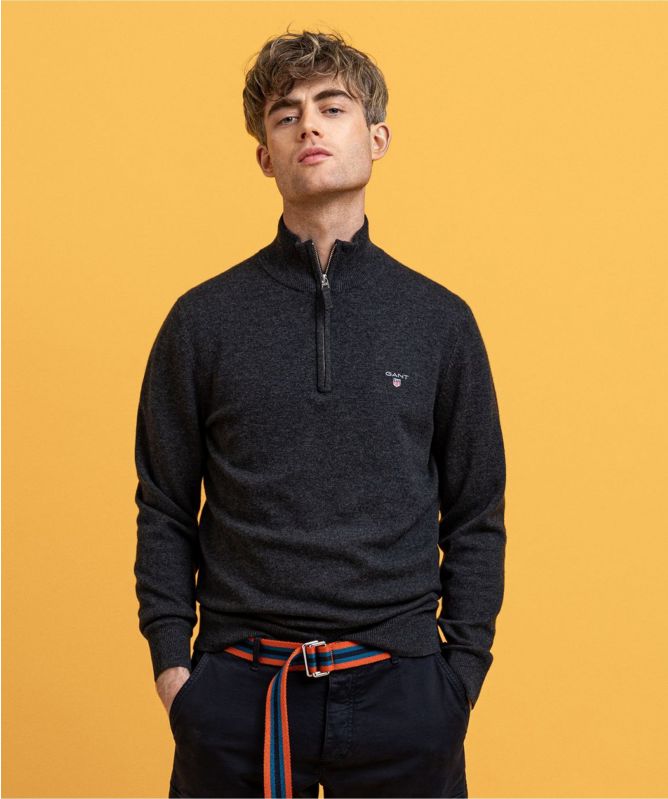 Superfine Lambswool Half-Zip Jumper