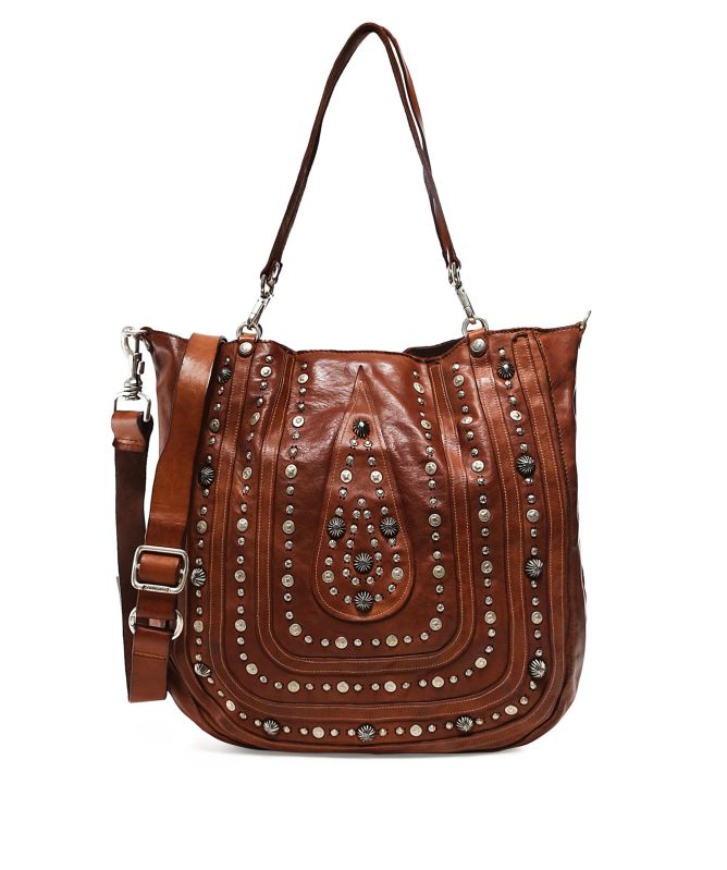 Campomaggi Studded Leather Shopper Bag