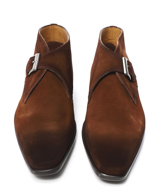 Magnanni Suede Monk Strap Boots
