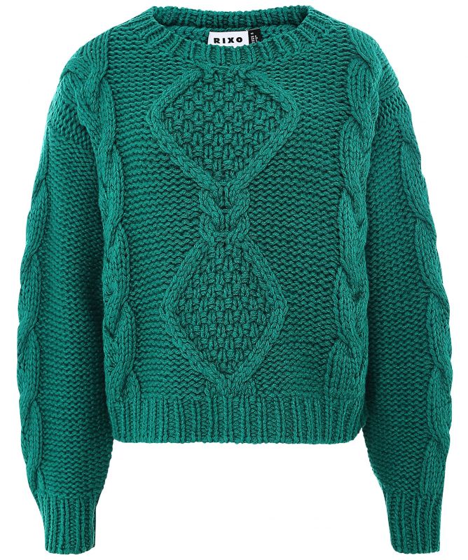 RIXO Darlene Cable Knit Jumper