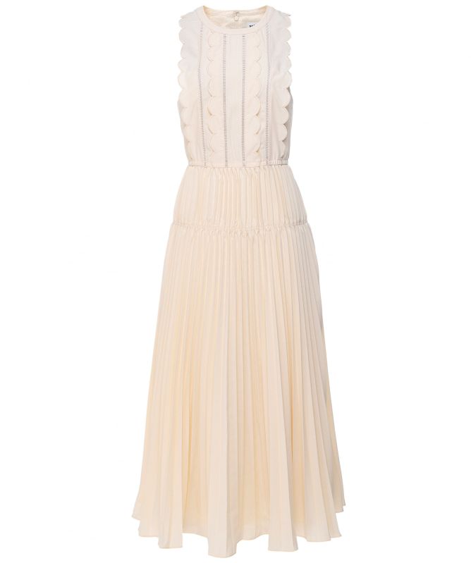 Self-Portrait Cream Scallop Midi Dress | Jules B