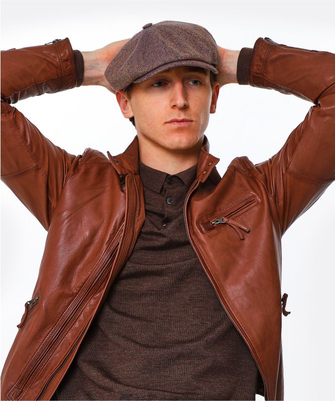 Stetson Silk Herringbone Hatteras Newsboy Cap