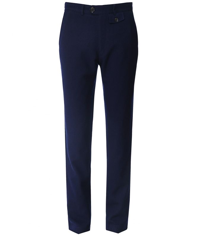 Wool Cotton Buttress Fishtail Trousers