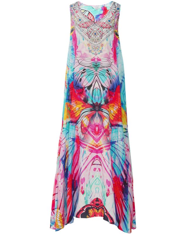 Inoa Canberra Silk Flowing Maxi Dress Jules B