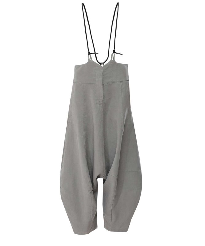 Lurdes Bergada Linen-Blend Cropped Dungarees