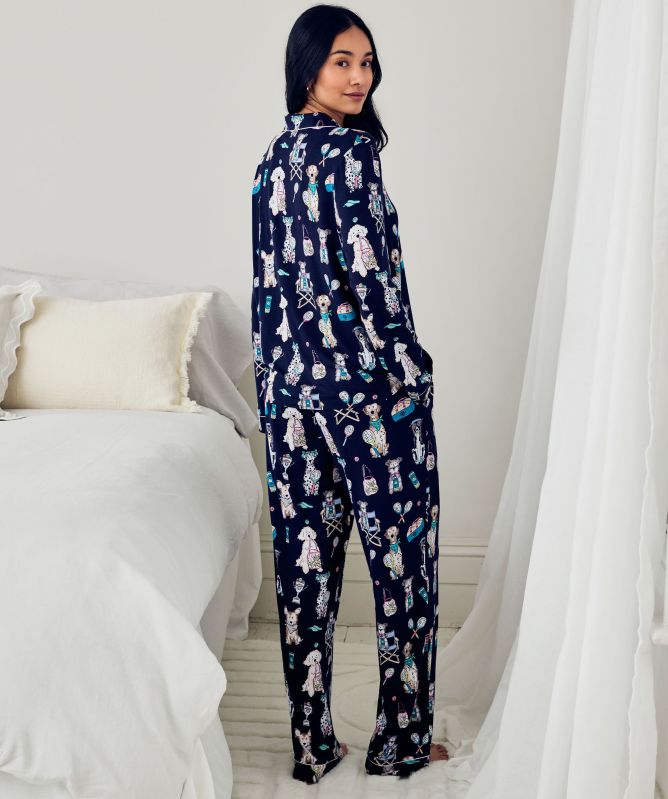 Chelsea Peers Tennis Dogs Print Long Pyjamas