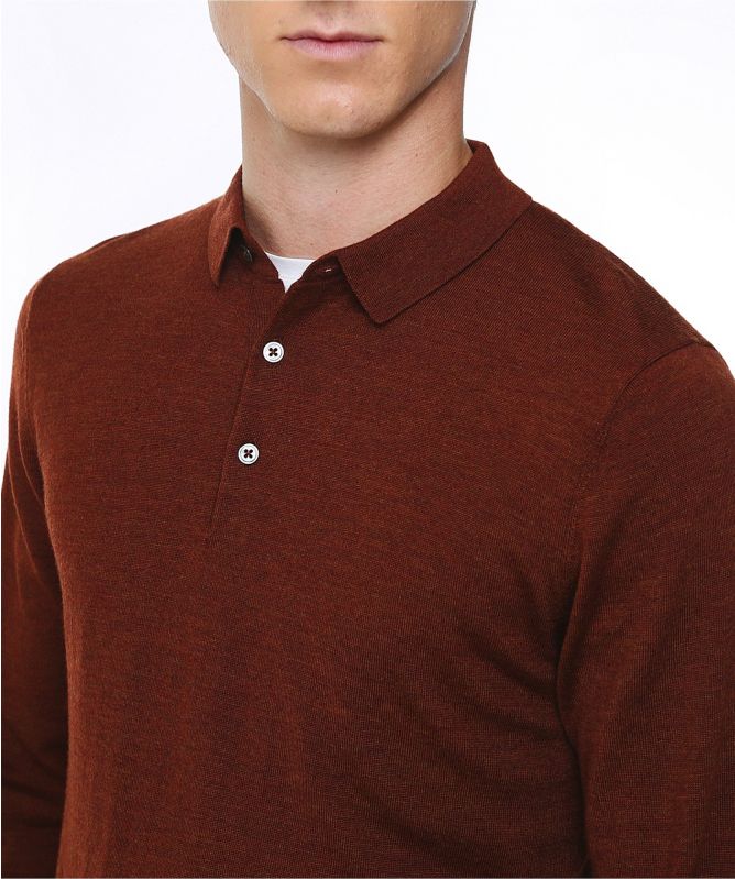 Thomas Maine Merino Long Sleeve Polo Shirt