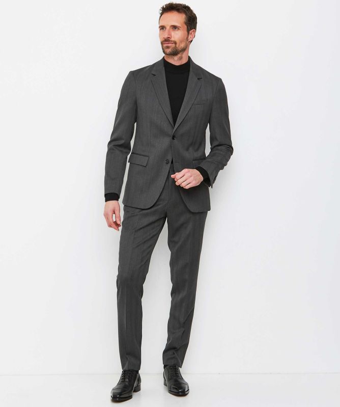 Slim Fit Herringbone H-Houston Suit