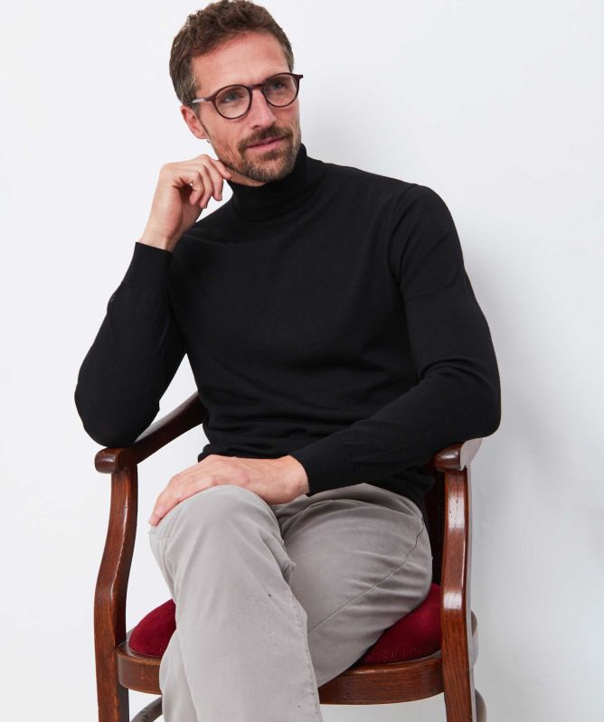 Thomas Maine Merino Roll Neck Jumper