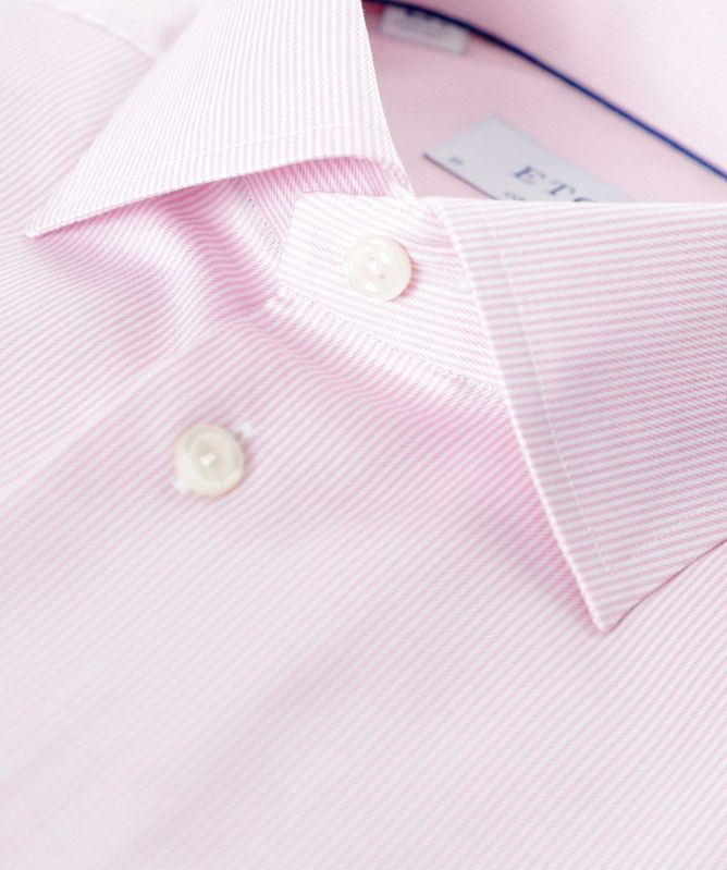Eton Pink Contemporary Fit Fine Stripe Shirt