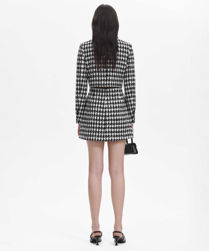 knee length dresses for ladies Pastel Bouclé Tailored Mini Dress
