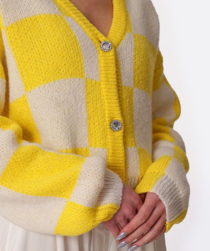 Stine Goya Yellow Check Amara Cardigan | Jules B