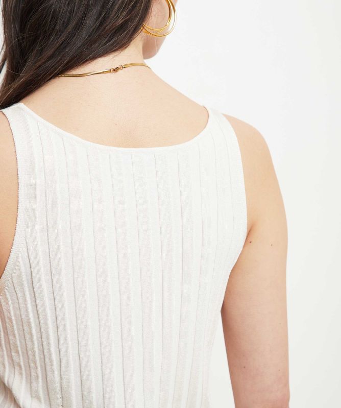 JOSEPH Satiny Rib Knitted Tank Top