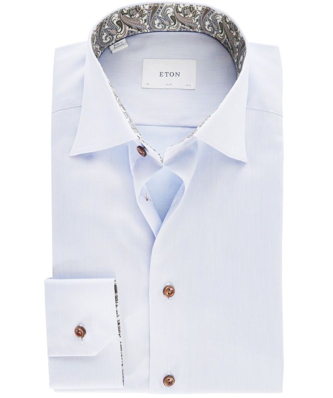 Eton Paisley Trim Slim Fit Shirt