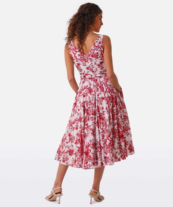 Lavi Ginger Sleeveless Floral Midi Dress Jules B