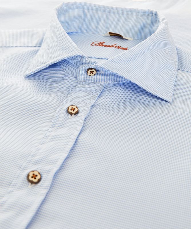 Stenstroms Fitted Body Washed Puppytooth Shirt