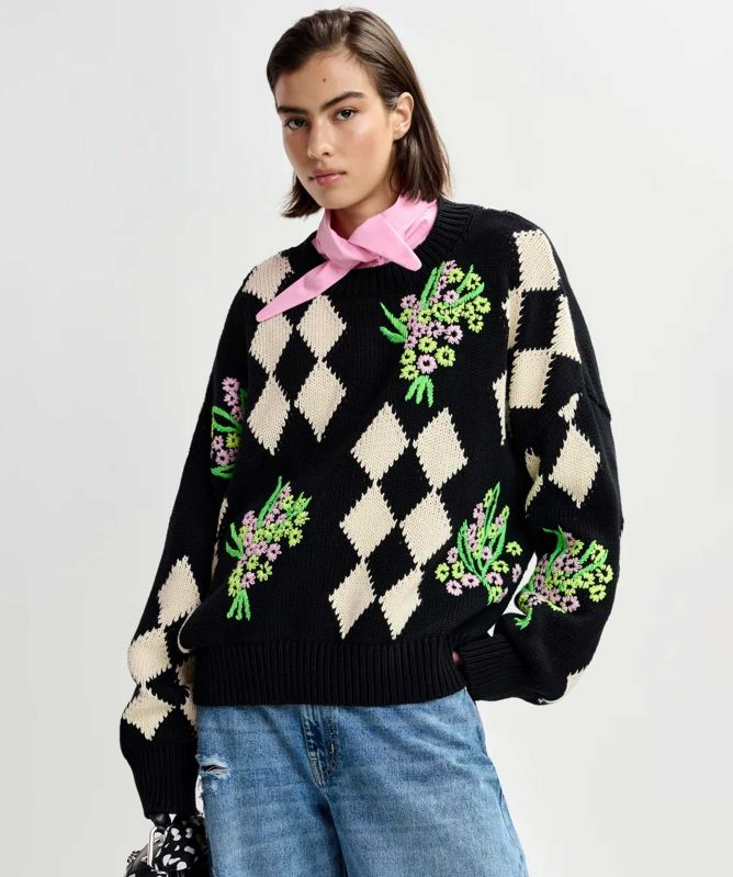 Essentiel Antwerp Jactori Oversized Jacquard Knit Jumper