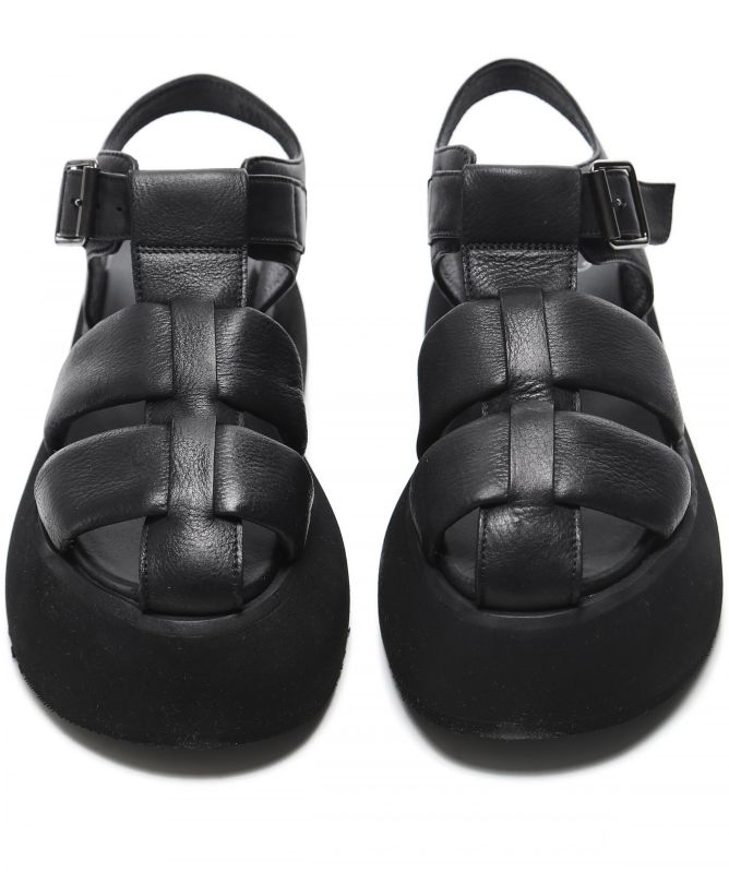 Lofina Gasoline Leather Platform Sandals