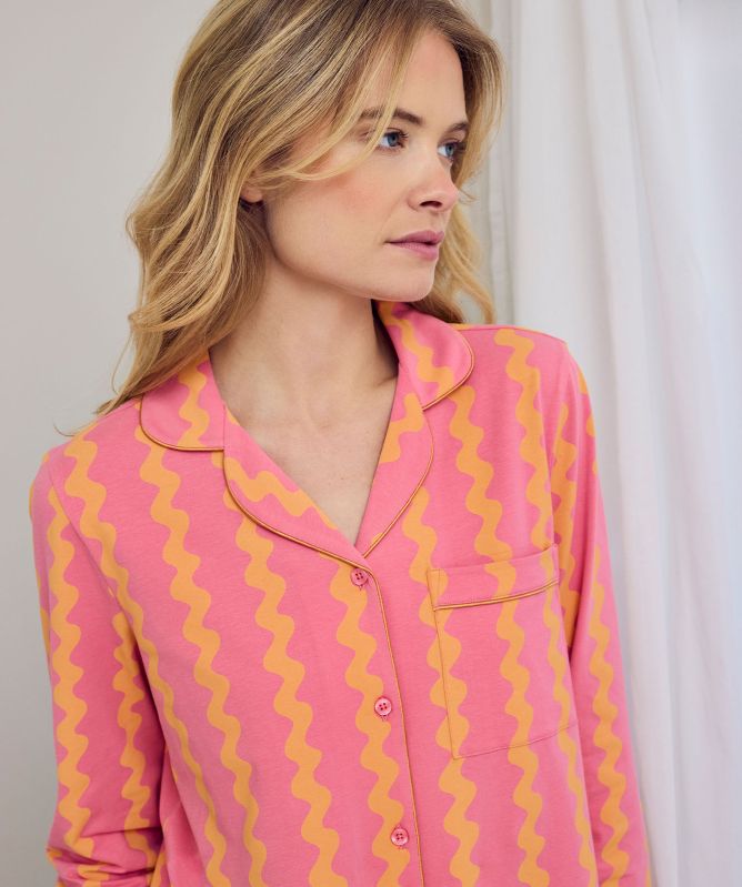 Chelsea Peers Sunset Wavy Stripe Long Pyjama Set