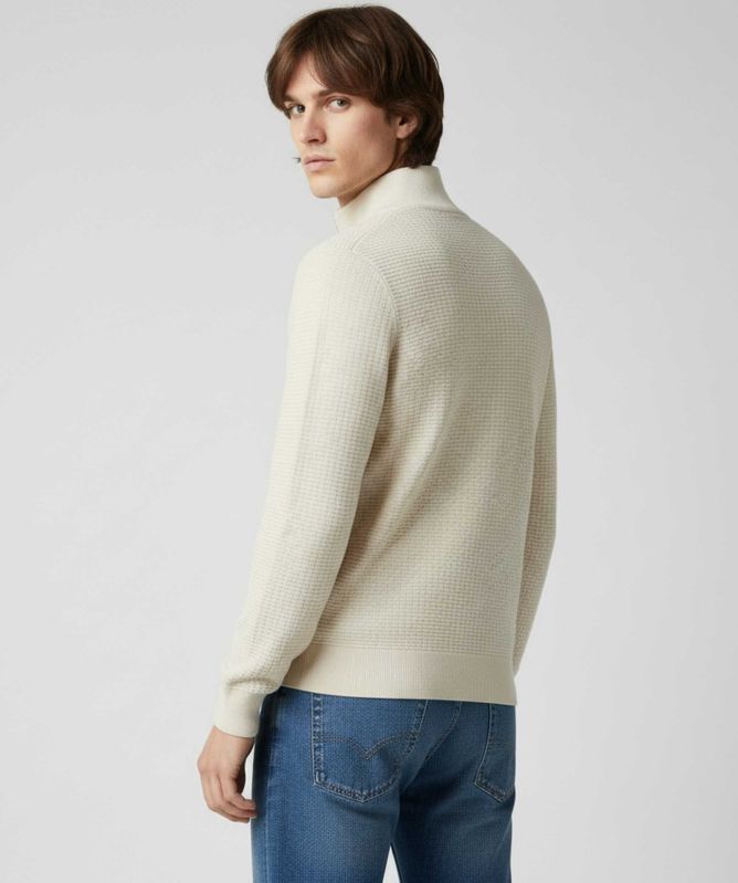 BOSS Textured Half-Zip Jumper