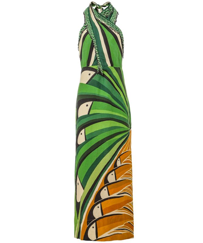knee length dresses for ladies Toucan Tree Green Dress