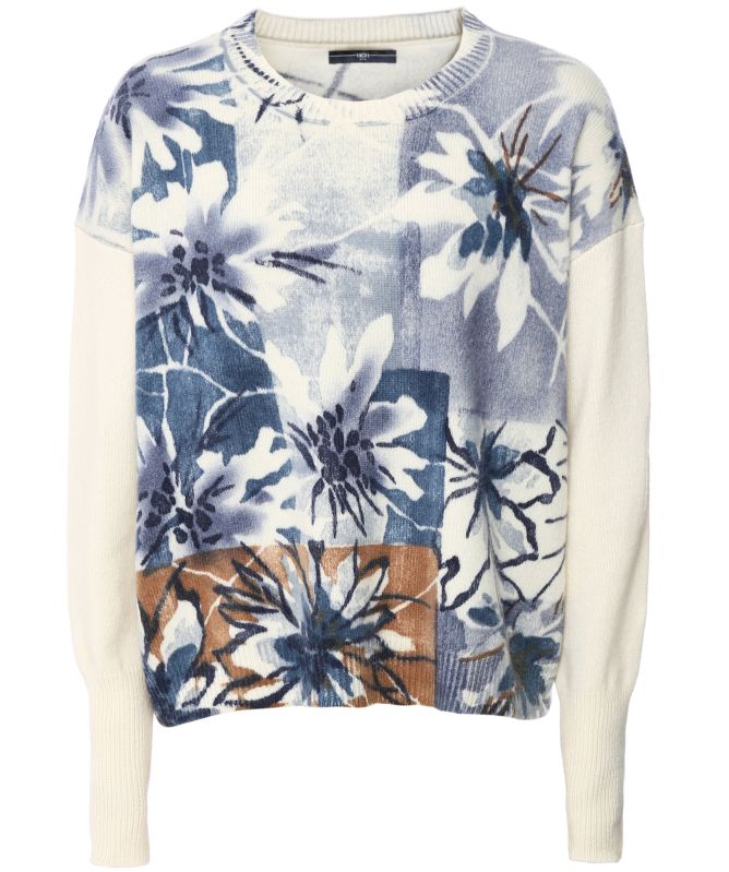 High Plausible Floral Wool Jumper