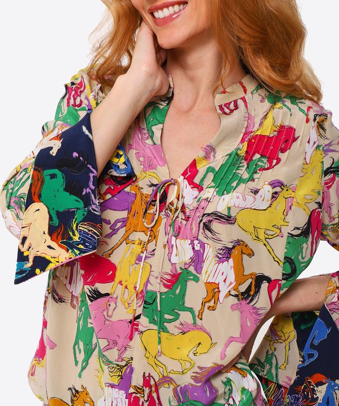 Zadig and Voltaire Silk Taika Horses Shirt