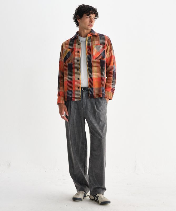 Wax London Check Whiting Overshirt