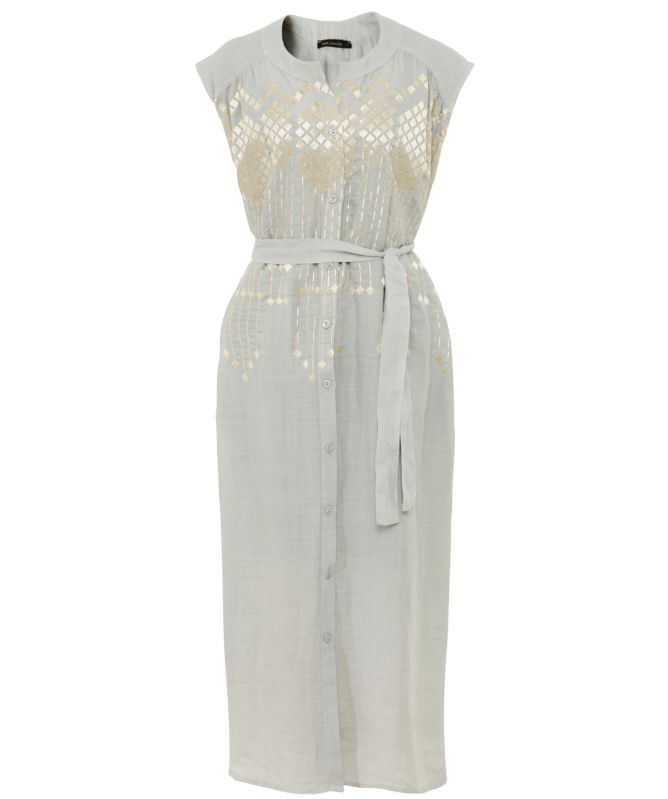 Greek Archaic Kori Grape Button-Through Dress