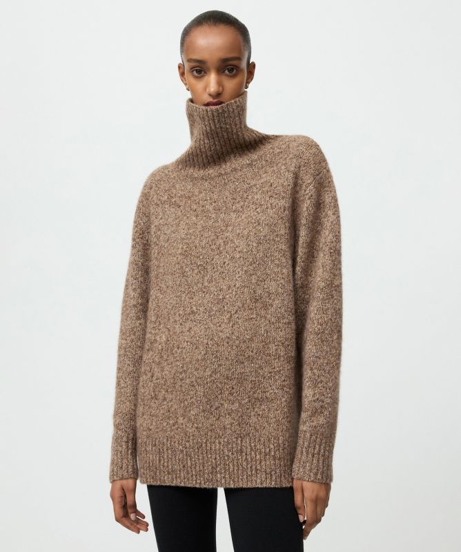 Soft Goat Marled Relaxed Fit Turtleneck Jumper