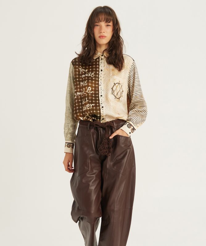 Me369 Isabel Mixed Print Shirt