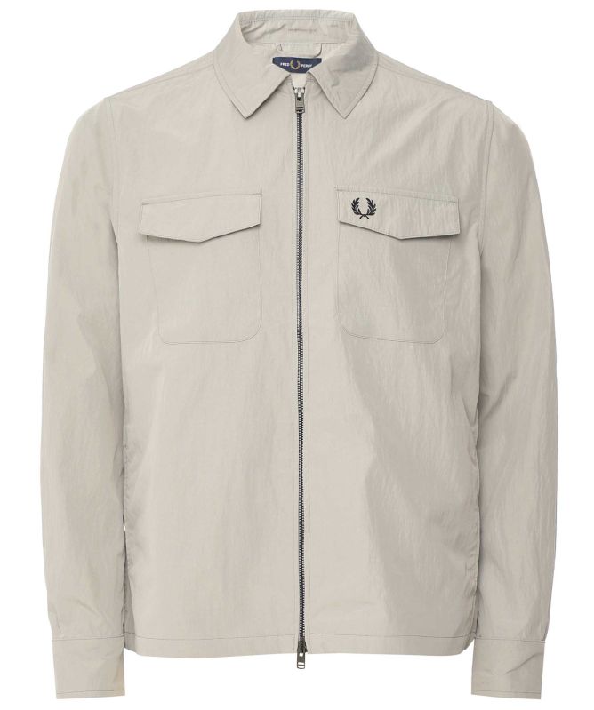 Fred Perry Limestone Textured Zip Overshirt | Jules B 