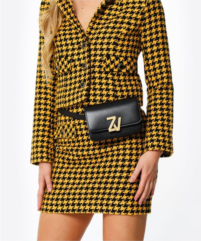 Zadig & Voltaire Black ZV Initial Leather Belt Bag Jules B