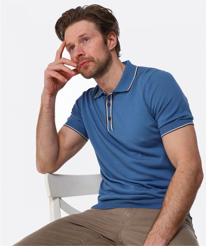 Gran Sasso Knitted Cotton Tipped Polo Shirt