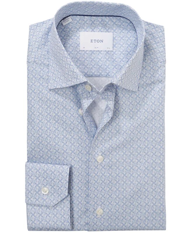Eton Slim Fit Geometric Twill Shirt