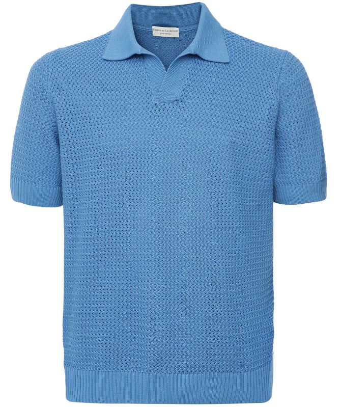 【LIDNM】SKIPPER KNIT POLO Filippo De Laurentiis Knitted Skipper Polo Shirt