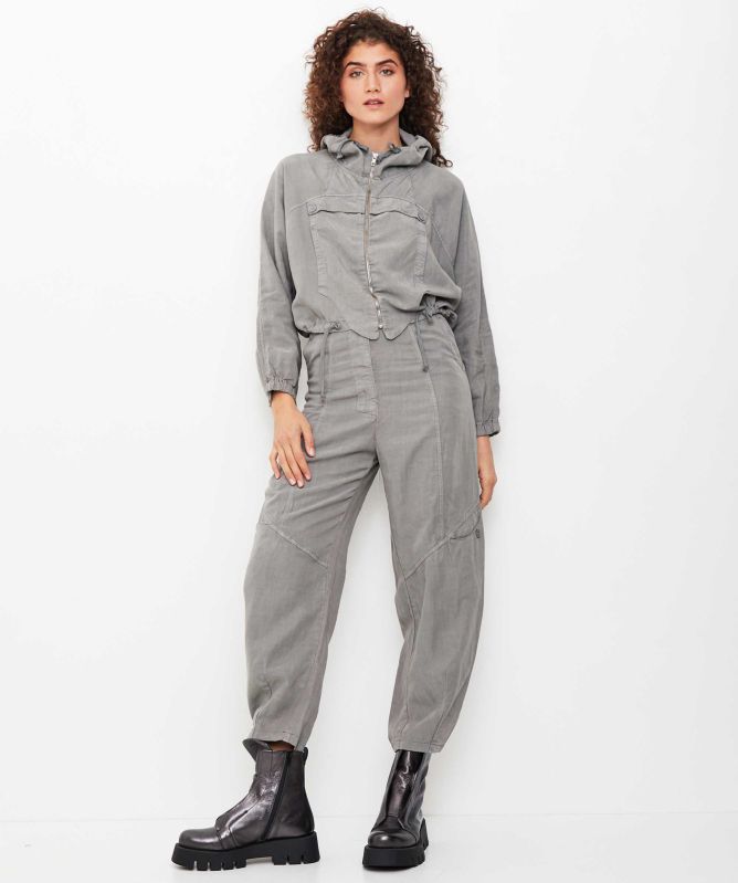Lurdes Bergada Cropped Linen-Blend Bomber