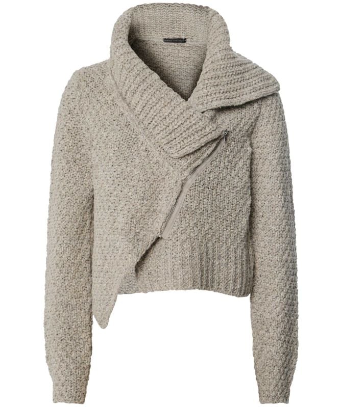 Lurdes Bergada Asymmetric Knitted Zip Cardigan